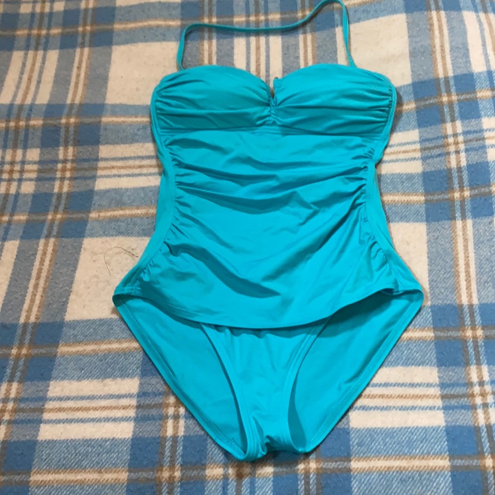 Tommy Bahama Mock Tankini ruched 1-pc bathing suit